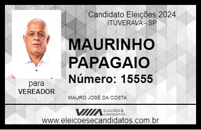 Candidato MAURINHO PAPAGAIO 2024 - ITUVERAVA - Eleições