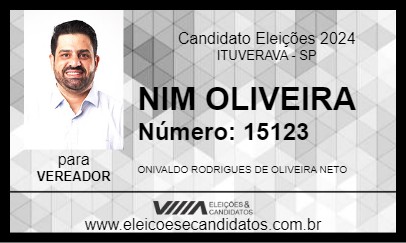 Candidato NIM OLIVEIRA 2024 - ITUVERAVA - Eleições