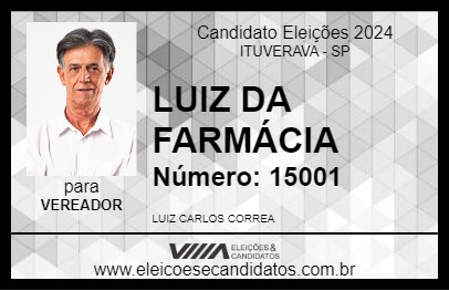 Candidato LUIZ DA FARMÁCIA 2024 - ITUVERAVA - Eleições