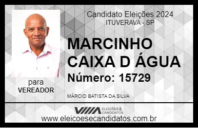 Candidato MARCINHO CAIXA D ÁGUA 2024 - ITUVERAVA - Eleições