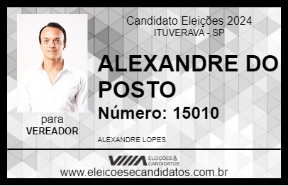 Candidato ALEXANDRE DO POSTO 2024 - ITUVERAVA - Eleições