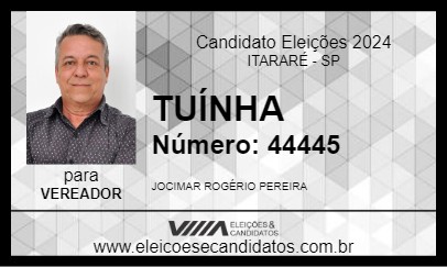 Candidato TUÍNHA 2024 - ITARARÉ - Eleições