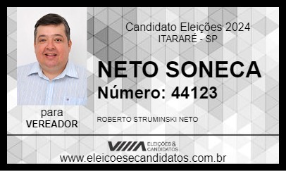 Candidato NETO SONECA 2024 - ITARARÉ - Eleições