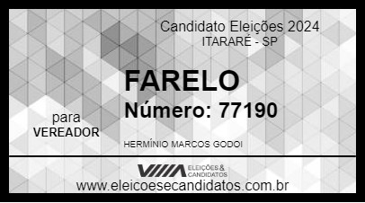 Candidato FARELO 2024 - ITARARÉ - Eleições