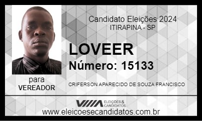 Candidato LOVEER 2024 - ITIRAPINA - Eleições