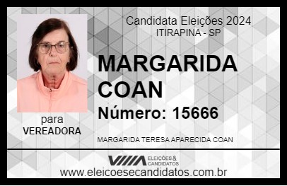 Candidato MARGARIDA COAN 2024 - ITIRAPINA - Eleições