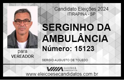 Candidato SERGINHO DA AMBULÂNCIA 2024 - ITIRAPINA - Eleições