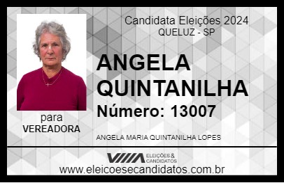 Candidato ANGELA QUINTANILHA 2024 - QUELUZ - Eleições