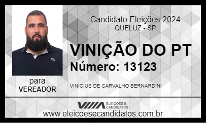 Candidato VINIÇÃO DO PT 2024 - QUELUZ - Eleições