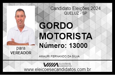 Candidato GORDO MOTORISTA 2024 - QUELUZ - Eleições