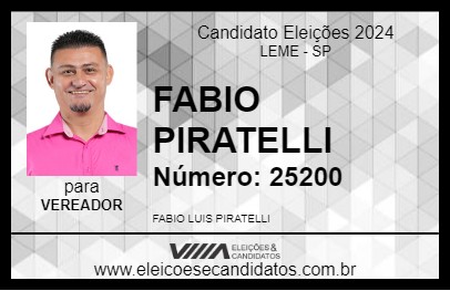 Candidato FABIO PIRATELLI 2024 - LEME - Eleições