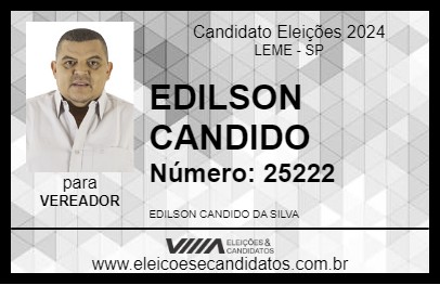 Candidato EDILSON CANDIDO 2024 - LEME - Eleições