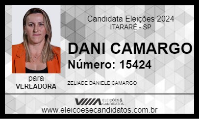 Candidato DANI CAMARGO 2024 - ITARARÉ - Eleições