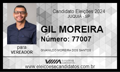 Candidato GIL MOREIRA 2024 - JUQUIÁ - Eleições