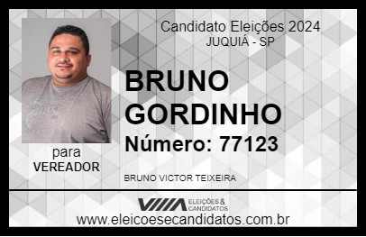 Candidato BRUNO GORDINHO 2024 - JUQUIÁ - Eleições