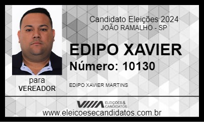 Candidato EDIPO XAVIER 2024 - JOÃO RAMALHO - Eleições