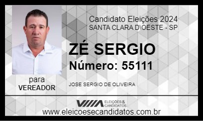 Candidato ZÉ SERGIO 2024 - SANTA CLARA D\OESTE - Eleições