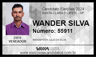 Candidato WANDER SILVA 2024 - SANTA CLARA D\OESTE - Eleições