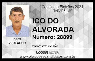 Candidato ICO DO ALVORADA 2024 - ITARARÉ - Eleições