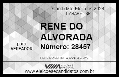 Candidato RENE DO ALVORADA 2024 - ITARARÉ - Eleições