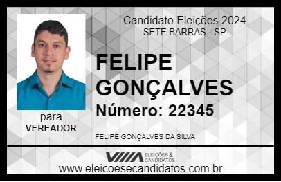 Candidato FELIPE GONÇALVES 2024 - SETE BARRAS - Eleições