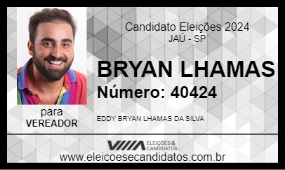 Candidato BRYAN LHAMAS 2024 - JAÚ - Eleições