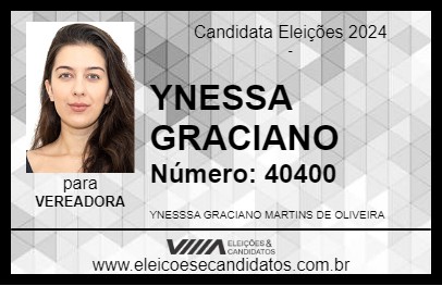 Candidato YNESSA GRACIANO 2024 - JAÚ - Eleições