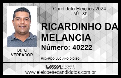 Candidato RICARDINHO DA MELANCIA 2024 - JAÚ - Eleições