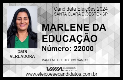 Candidato MARLENE DA EDUCAÇÃO 2024 - SANTA CLARA D\OESTE - Eleições