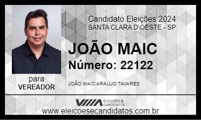 Candidato JOÃO MAIC 2024 - SANTA CLARA D\OESTE - Eleições