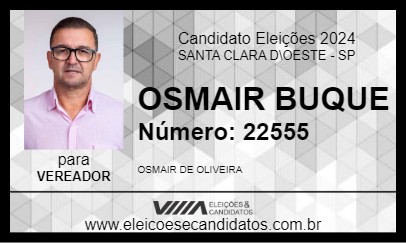 Candidato OSMAIR BUQUE 2024 - SANTA CLARA D\OESTE - Eleições