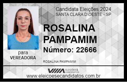 Candidato ROSALINA PAMPAMIM 2024 - SANTA CLARA D\OESTE - Eleições