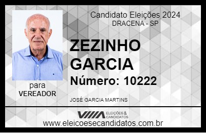 Candidato ZEZINHO GARCIA 2024 - DRACENA - Eleições