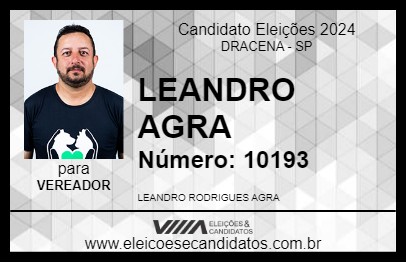 Candidato LEANDRO AGRA 2024 - DRACENA - Eleições