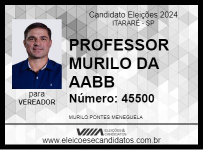 Candidato PROFESSOR MURILO DA AABB 2024 - ITARARÉ - Eleições