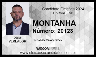 Candidato MONTANHA 2024 - ITARARÉ - Eleições