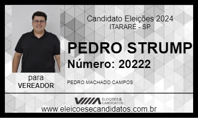 Candidato PEDRO STRUMP 2024 - ITARARÉ - Eleições