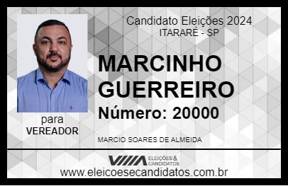 Candidato MARCINHO GUERREIRO 2024 - ITARARÉ - Eleições