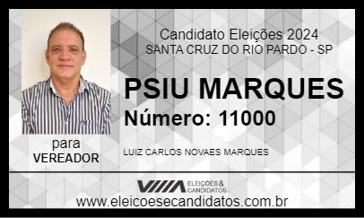 Candidato PSIU MARQUES 2024 - SANTA CRUZ DO RIO PARDO - Eleições