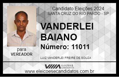 Candidato VANDERLEI BAIANO 2024 - SANTA CRUZ DO RIO PARDO - Eleições