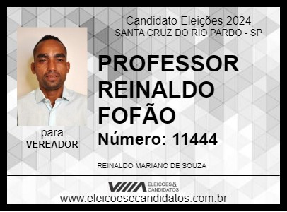 Candidato PROFESSOR REINALDO  FOFÃO  2024 - SANTA CRUZ DO RIO PARDO - Eleições