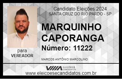 Candidato MARQUINHOS CAPORANGA 2024 - SANTA CRUZ DO RIO PARDO - Eleições