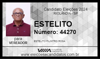 Candidato ESTELITO 2024 - RIOLÂNDIA - Eleições