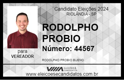 Candidato RODOLPHO PROBIO 2024 - RIOLÂNDIA - Eleições