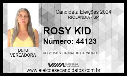 Candidato ROSY KID 2024 - RIOLÂNDIA - Eleições