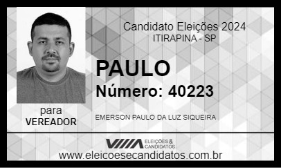 Candidato PAULO 2024 - ITIRAPINA - Eleições