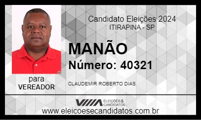 Candidato MANÃO 2024 - ITIRAPINA - Eleições