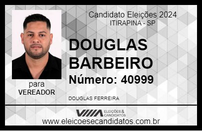 Candidato DOUGLAS BARBEIRO 2024 - ITIRAPINA - Eleições