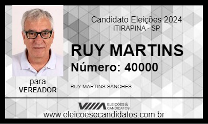 Candidato RUY MARTINS 2024 - ITIRAPINA - Eleições