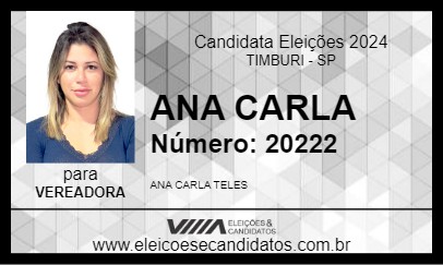 Candidato ANA CARLA 2024 - TIMBURI - Eleições